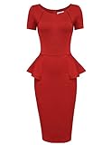 Tom's Ware Women Short Sleeve Zip Up Peplum Midi Dress