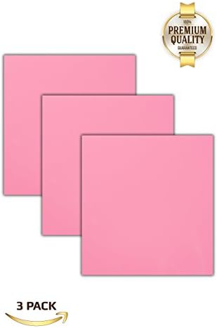 Light Pink Iron On Vinyl Heat Transfer Sheets | HTV PU 3 Pack Bundle | Cricut Explore, Silhouette Cameo, Heat Press Machine | Make Amazing T-Shirts | 10 1/12 X 9 5/8" Exceptional Quality, Soft Color