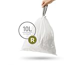simplehuman BULK VALUE PACK Code R Custom Fit Trash Can Liner 10 L / 2.6 Gallon, 240 Pack