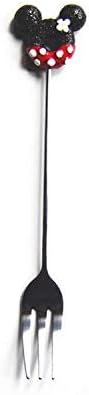Yhcean Serving Spoons Creative Mouse Donut Fruit Fork Cake Home Decor Fork(Black+Red) Kitchen Utensil