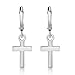 Gem Stone King Gorgeous Small Cross Dangle Earrings with Lever Back Closure