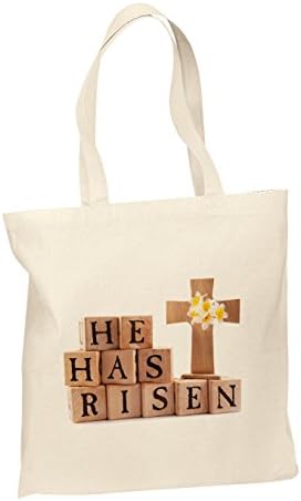 Cotton Tote Bags Custom Easter Gift Bags - Easter tote bag - He has risen - Religious Easter bag