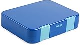 Snug Kids Bento Lunch Box with Leak Proof Liquid Section for Children and Adults (Blue)