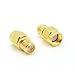RF Design SMA Female to RP-SMA Male 2 Pieces coaxial Coax Adapter Coupling Nut Connector Golden