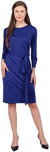 RUNWAYIN Women Formal Office, Casual & Party Wear Blue Knee Length Dress