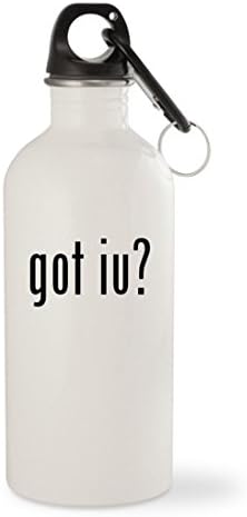 got iu? - White 20oz Stainless Steel Water Bottle with Carabiner