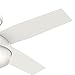 Hunter Fan 44 inch Contemporary Low Profile White Ceiling Fan with LED Light Kit and Remote Control (Renewed)