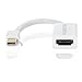 Kamor Mini DisplayPort to HDMI Adapter Cable with Audio Support- Thunderbolt Compatible with Gold Plated Connect (Male-Female) for Apple MacBook, MacBook Pro, MacBook Air, iMac, Mac mini, Mac Pro, and Microsoft Surface Pro ABS Plastic Housing - in Retail Packaging(White)