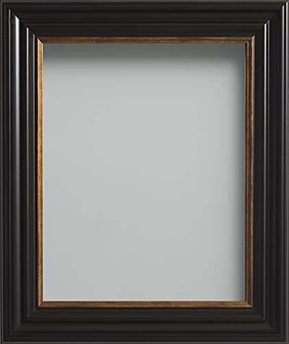 Frame Company Emson Black Modern Photo Frame with a Copper Toned Inlay Detail, 10x8 inch, Fitted with Real Glass