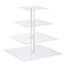 Utenlid Acrylic 4-Tier Square Stacked Party Cupcake Stand with Stable Screw-On Pillars - Tiered Cupcake Stand/Cupcake Tower