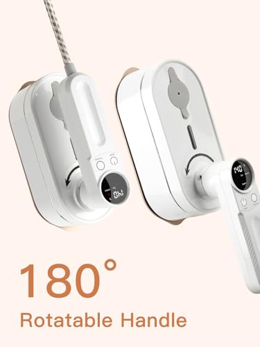 Steamer for Clothes,Steam Iron 1200W 2-in-1 Portable Garment Travel Steamer, Professional 6 Modes, 15s Fast Heat-up, 110ml Water Tank, 180° Handle(White)