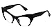 FLAWLESS EYEWEAR Cat Eye Eyeglasses Women Retro Vintage Razor Clear Lens Style Half Cut Off Frame