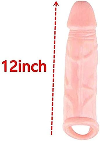 Male Vibrant 12inch King-Size Enhanced Sleeve Extender Extends Rooster Enlarged Jacket Toy - (A)