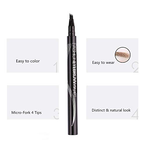 Eyebrow Pen, Long-lasting Waterproof Eyebrow Tattoo Pen, Microblading Eyebrow Pencil with a Micro-Fork Tip Applicator Creates Natural Looking Brows Effortlessly