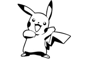 SO COOL STUFF Cute Pika Dancing - Vinyl 4" Tall (Color: Black) Decal Laptop Tablet Skateboard car Windows Sticke