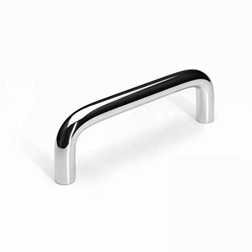 VIBORG (4 Pieces SUS304 Stainless Steel Modern Kitchen Cabinet Cupboard Door Handles Pull Wardrobe Vanity Dresser Drawer Handle Pulls SA-722B Polished Mirror-Like (Hole-to-Hole: 96mm)