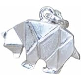 Origami Bear Necklace in Sterling Silver with 18 Inch Chain