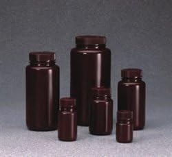 Nalge Nunc 312106-0001 HDPE Round Wide Mouth Bottle with Closure, 30 mL Capacity, 28 mm - 415 mm Cap Size, Amber (Pack of 1000)