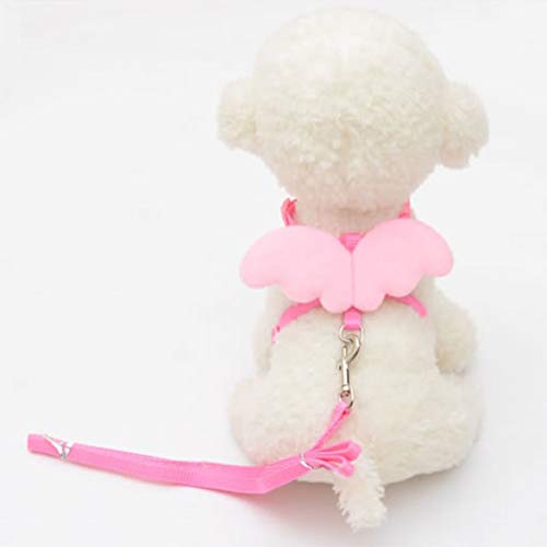 image for MqbY Dog Carrying Supplies Cute Angel Pet Dog Leashes and Collars Set 