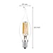 Rayhoo E12 Candelabra Base LED Bulb, 6W Dimmable LED Filament Candle Light Bulb, C35 Flame Shape Bent Tip, 600LM, 60W Incandescent Replacement, 2700K Warm White, 6 Pack