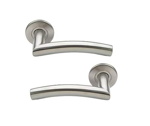 Bricard Tempo 668453 Stainless Steel Door Handles on Rosette Classic Design, stainlesssteel