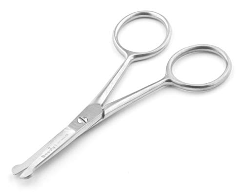Beauty Plus - Safety Nasal Scissors Mustache Beard Nose Hair Ear Eyebrows Trimmer Rounded Tips