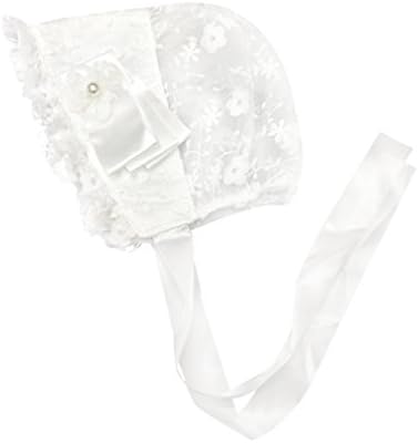 Cuteen Lace Girls Hat Flower Princess Sun Hat Lace Up Beanie Baby Hat White
