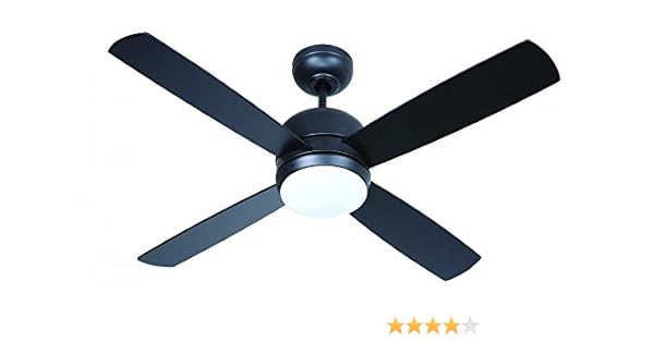 Craftmade Mn44fb4 Downrod Flush Mount 4 Black Blades Ceiling Fan