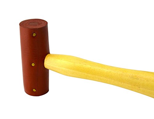1" Rawhide Leather Mallet 2 oz Extra Soft Non-Coated Natural Rawhide Mallet Hammer Non-Marring Jewelry Making Metal Forming Stamping Leatherwork Tool