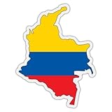 Colombia Map and Flag Badge Sticker/Decal