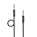 VOJO (World's Slimmest) 3.5mm Aux in Cord Auxiliary Audio Cable for Car [4ft Nylon] 3.5 mm Male to Male 1/8 Stereo Wire w/Sheilded Connector [Black]