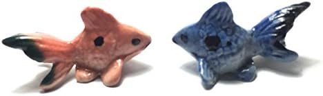 2 Pcs FISH DOLL MINIATURE PORCELAIN DOLL HOUSE HAND-PAINTED TOYS TINY