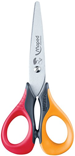 Maped Sensoft Fluo School Scissors with Flexible Handles, Assorted Colors