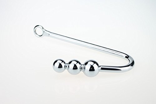 3 Size Sexy Slave Bondage Anal Hook Stainless Steel Anal Hook with Ball Hole Metal Butt Anal Plug Sex Toys Adult Game Goods,3 Balls