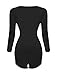 Burvogue Women's Arm Compression Bodysuit Butt Lift Body Shaper (Large, Black)