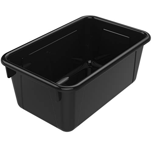 Storex Small Cubby Bin, 7.8 x 12.2 x 5.1 Inches, Black, 5Pack