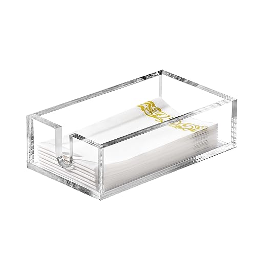 Acrylic Napkin Holder - Clear Thicker Guest Towel Holder Tray for Bathroom Kitchen Dining Room, Disposable Paper Hand Towels?0.2in Thickness?