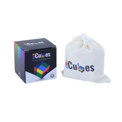 CMY Cubes Mini (30mm) - Cyan, Magenta & Yellow Cube - Optical Color Cube - Teaches Subtractive Color Mixing - Educational, Scientific, Physics & Kinetic Art Desk Object, STEAM