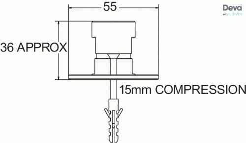 Deva SPE11 Front Wall Fixing for Bar Shower Valve with Chrome Finish Medium - Image 3