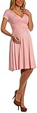 TINYHI Women's Knee Length Short Sleeve Jersey Skater Summer Dress
