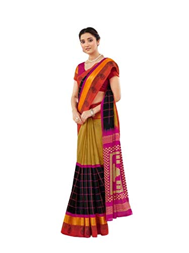 womens cotton saree with unstitched blouse piece [Uniform 5]