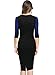 Miusol Women's Formal Scoop Neck Optical Illusion 2/3 Sleeve Business Dress