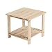 Stonegate Unfinished Cedar Wood 2-Tier Square End/Side Outdoor Porch Backyard Coffee Table