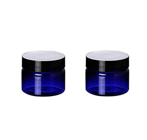 50ML Cobalt Blue Plastic Cream Bottle Cosmetic Container Pack of 4 (black lid)