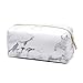 HP95 Multifunction Marble Makeup Pouch Zipped Travel Cosmetic Brush Bag Marble Pencil Pen Pouch Case Stationery Bag (B)
