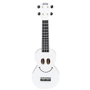 U-SMILE WHITE Mahalo U-Smile Series 4 String Soprano Ukulele with Bag, White