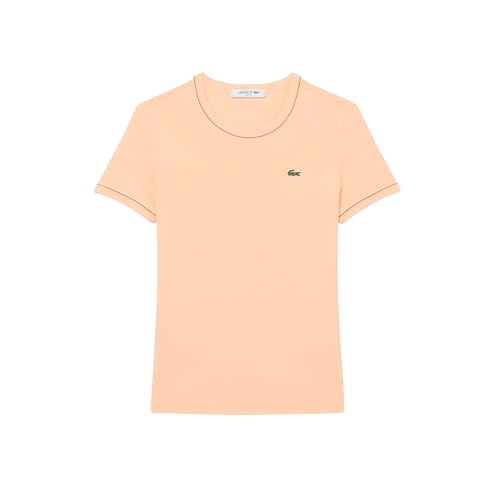 Lacoste Women's Contrast Trim Jersey T-Shirt, Angie/Flour/Blossom, 2