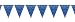 Beistle 57720-B Bandana Pennant Banner, 11" x 12', Blue/White