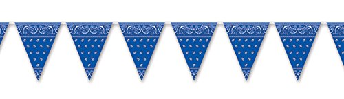 Beistle 57720-B Bandana Pennant Banner, 11