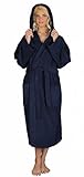 Arus Women's Classic Hooded Bathrobe Turkish Cotton Terry Cloth Robe (L,N.Blue)